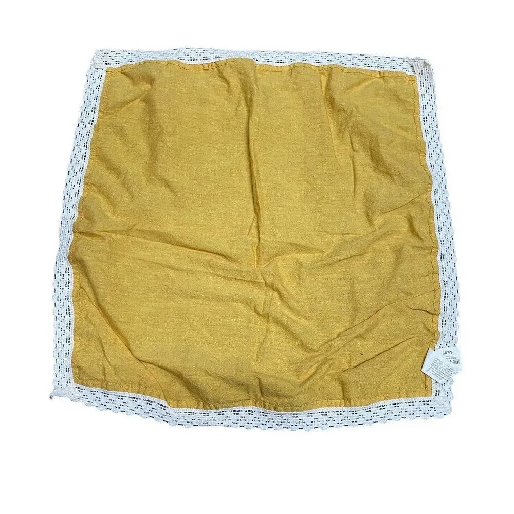 Pier 1 Imports Yellow Lace Trim  Chambray Mustard Seed Cloth Napkins Set Of 6